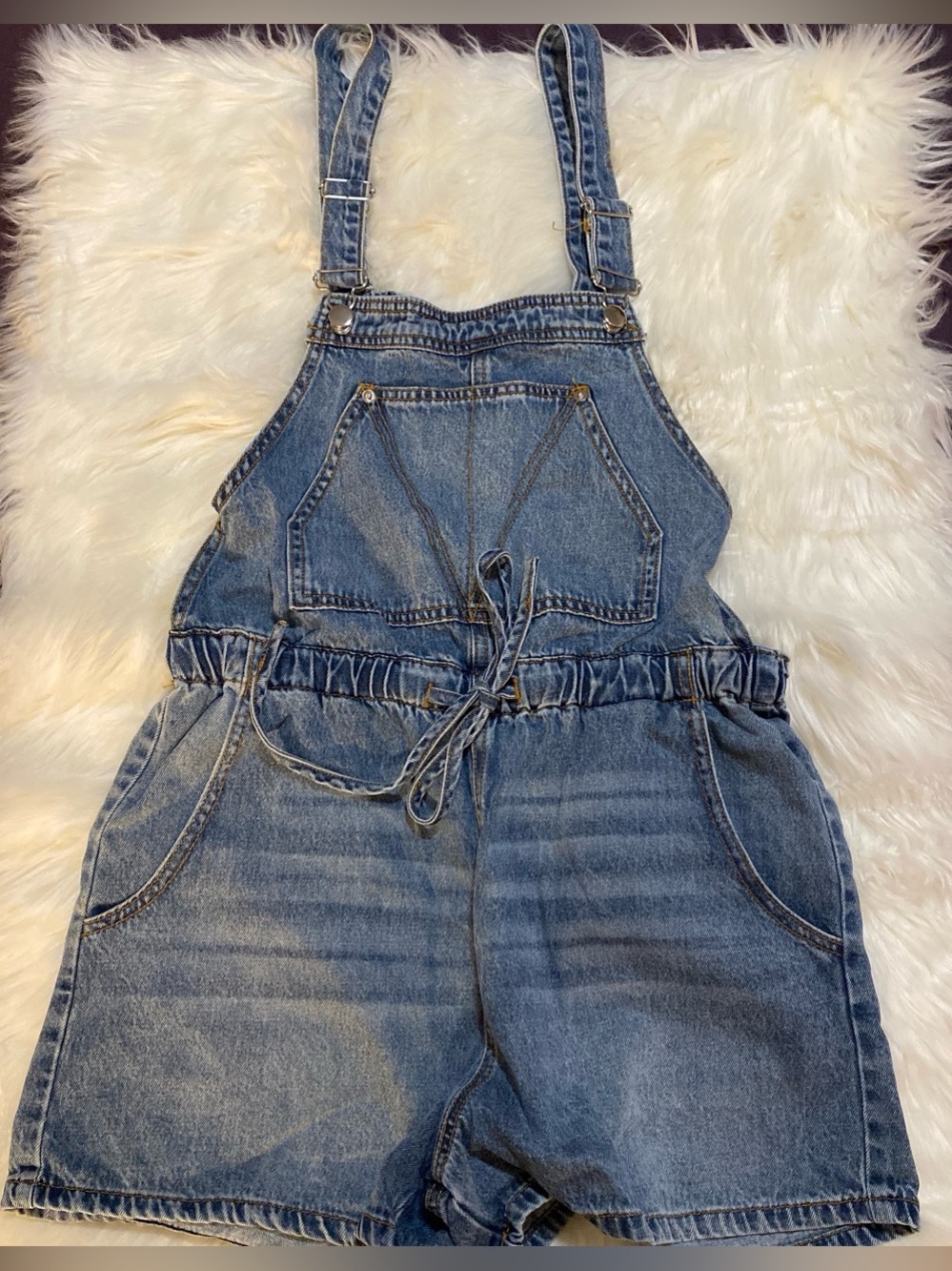 Women's Fashion Nova Denim Overalls short size M